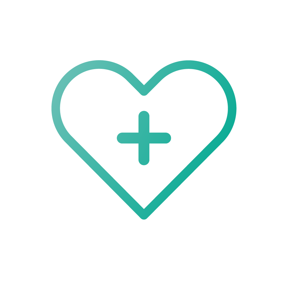 Teal icon with heart