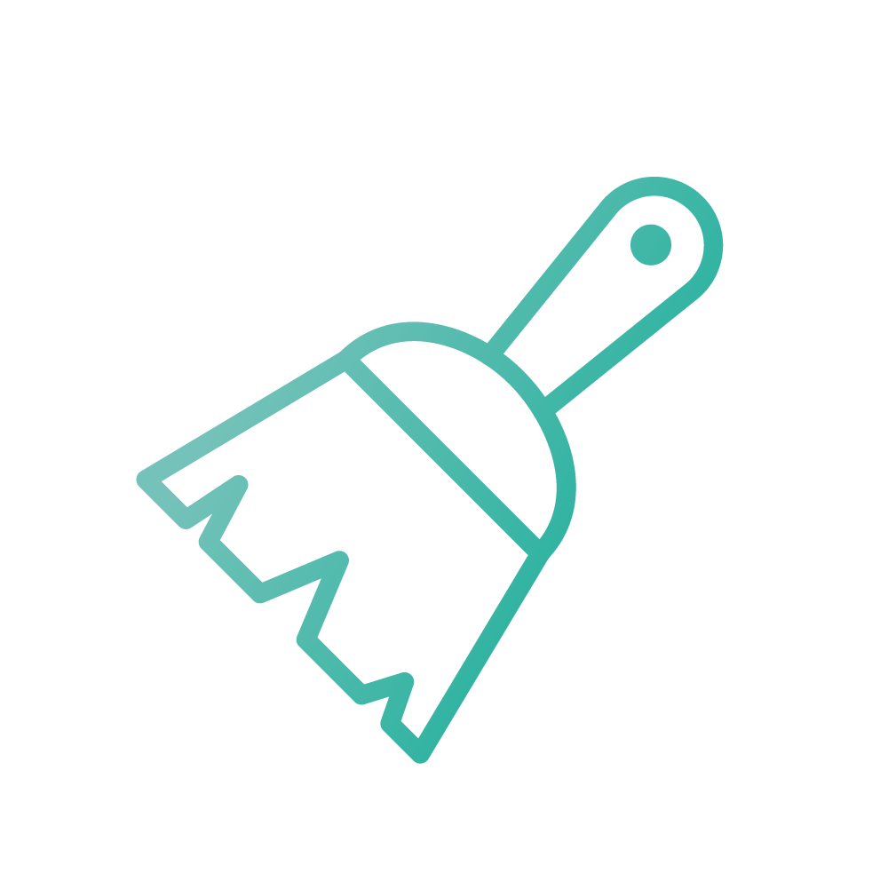 Teal icon with brush